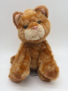 Whiskers Plush Orange Tabby Cat Stuffed Animal Toy 6 Inches Soft Furry Striped K